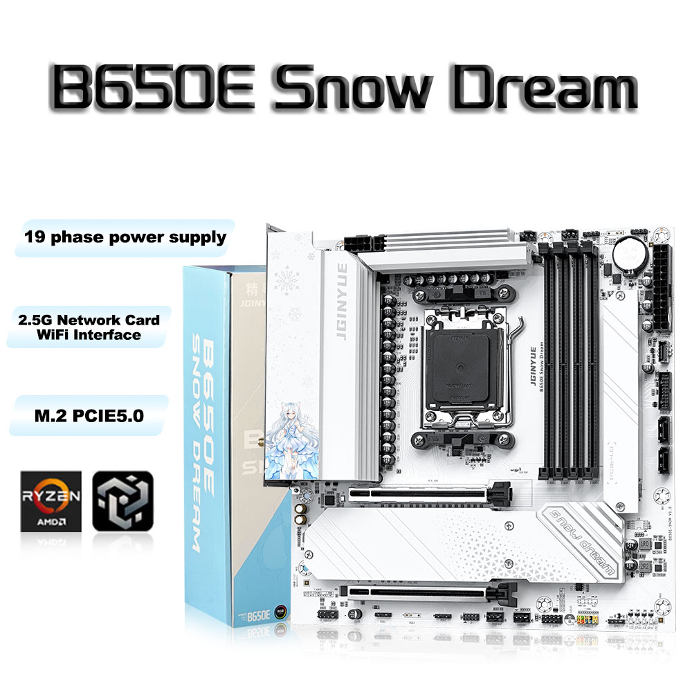 JGINYUE B650E 스노우 드림 AM5 MATX  - Am5 Micro Atx Pcie 5.0 Motherboard 리뷰 및 가격